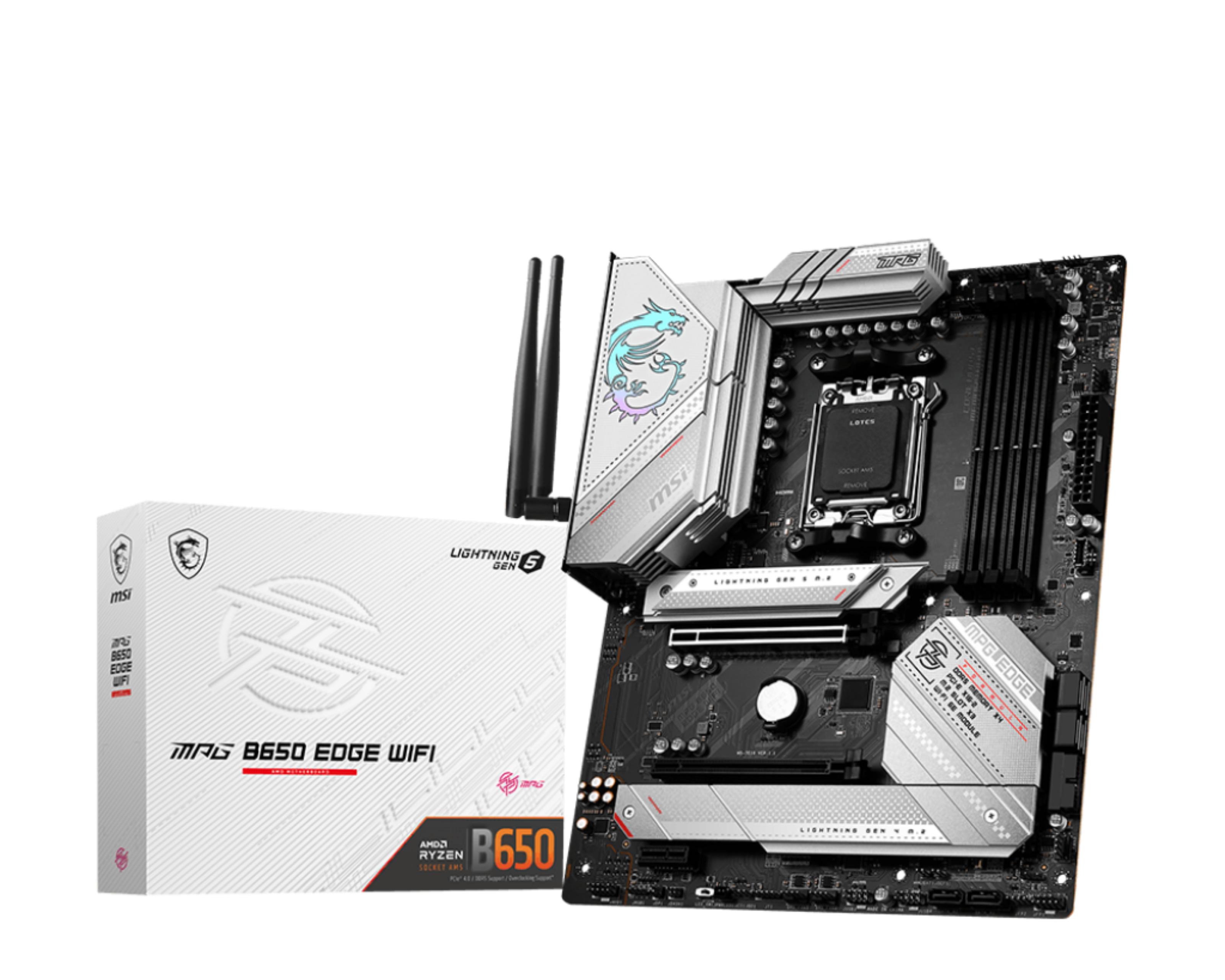 MSI Motherboard MPG B650 EDGE WIFI / 7E10-001R Black - PN 7E10-001R | JAR Computers MSI Motherboard MPG B650 EDGE WIFI / 7E10-001R Black - PN 7E10-001R