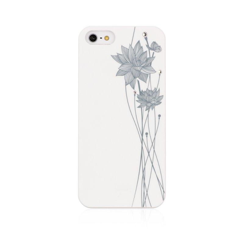 Поликарбонатов кейс с кристали Сваровски за iPhone 5, iPhone 5S, iPhone SE - Bling My Thing Lotus (бял) | JAR Computers Поликарбонатов кейс с кристали Сваровски за iPhone 5, iPhone 5S, iPhone SE - Bling My Thing Lotus (бял)