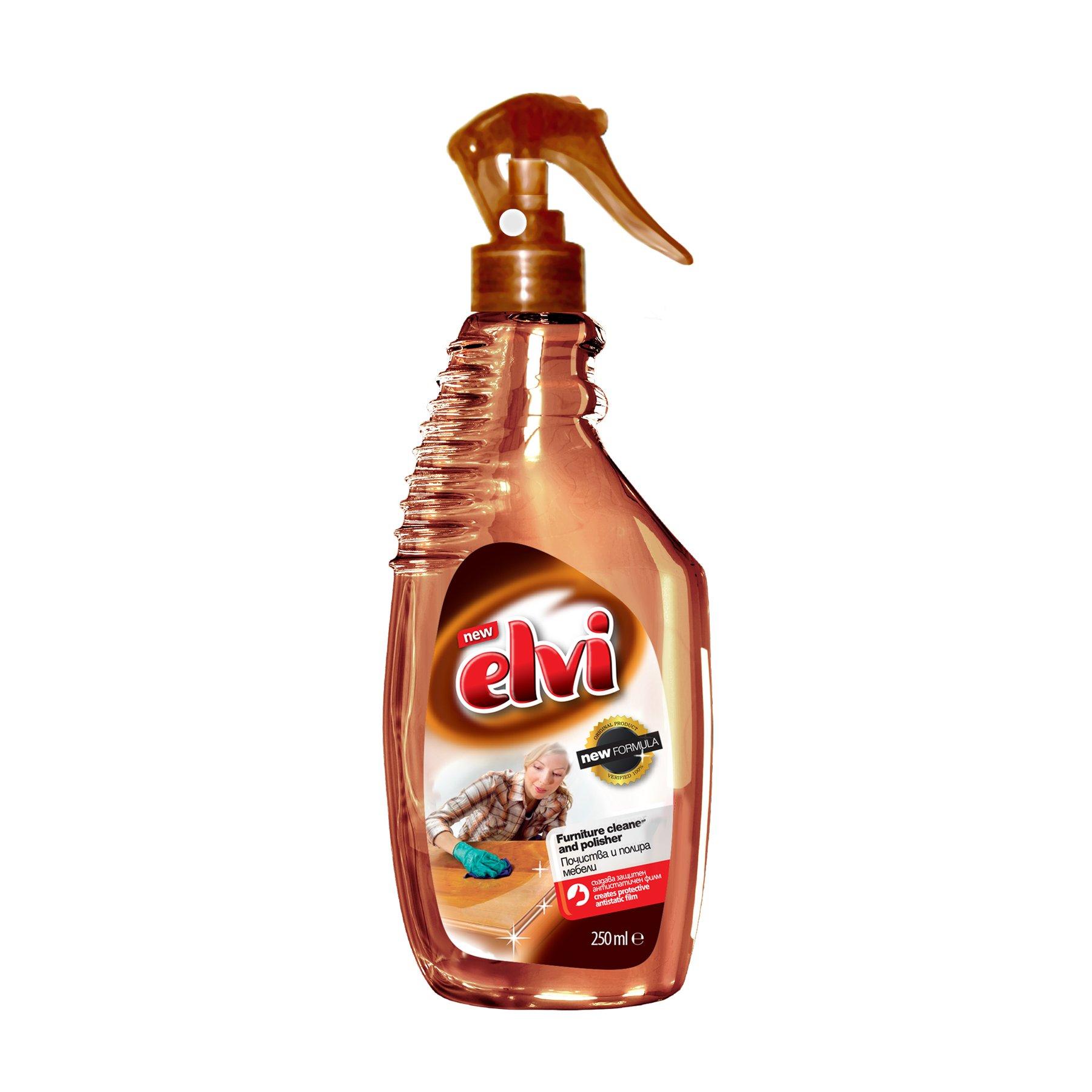 Препарат за почистване на мебели Elvi и дърво, спрей, 250 ml | JAR Computers Препарат за почистване на мебели Elvi и дърво, спрей, 250 ml