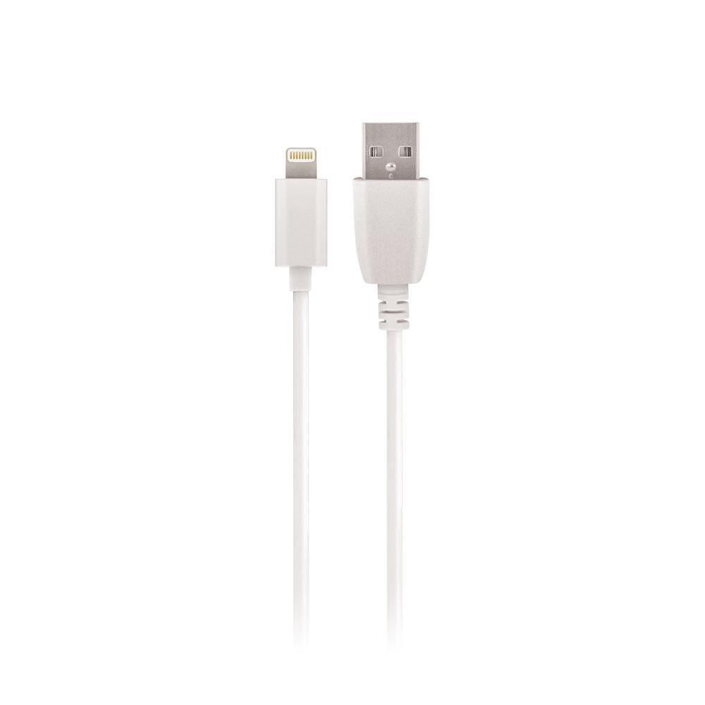 Кабел Maxlife, съвместим с Apple устройства, с USB Lightening конектор, дължина на кабела 1 метър, 2A, бял цвят