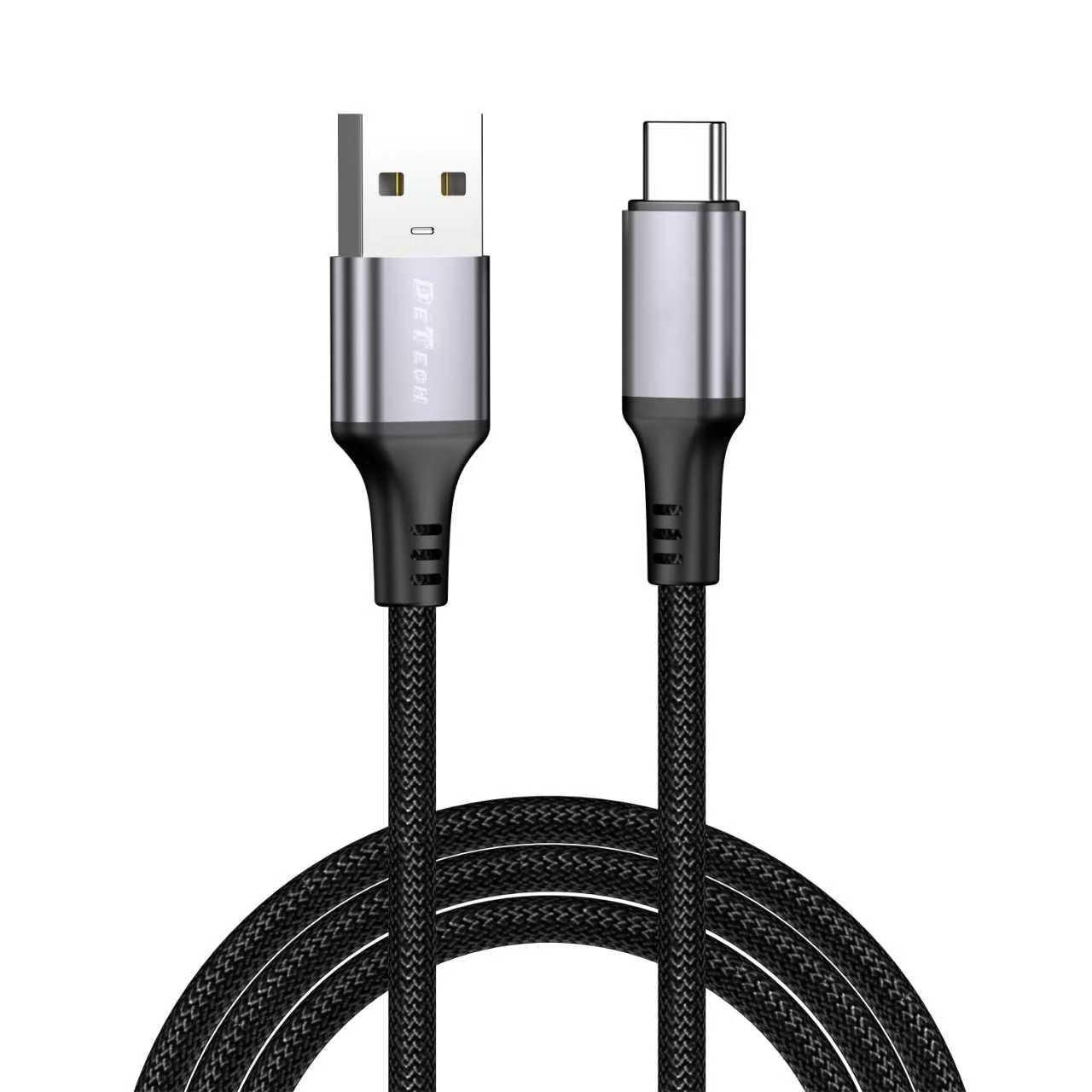 Кабел за данни DeTech DE-C68UC, 2.4A, Type-C, 1.0m, Черен - 40553 | JAR Computers Кабел за данни DeTech DE-C68UC, 2.4A, Type-C, 1.0m, Черен - 40553
