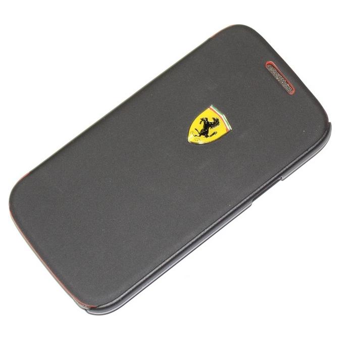 Кожен флип кейс за Samsung Galaxy S4 Mini I9190 - Ferrari Rubber Series Book-Flip-Case (черен) | JAR Computers Кожен флип кейс за Samsung Galaxy S4 Mini I9190 - Ferrari Rubber Series Book-Flip-Case (черен)