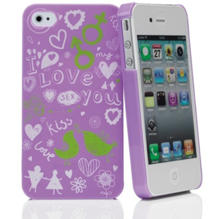 Поликарбонатов кейс за iPhone 4/4S - Muvit Doodle I Love You | JAR Computers Поликарбонатов кейс за iPhone 4/4S - Muvit Doodle I Love You