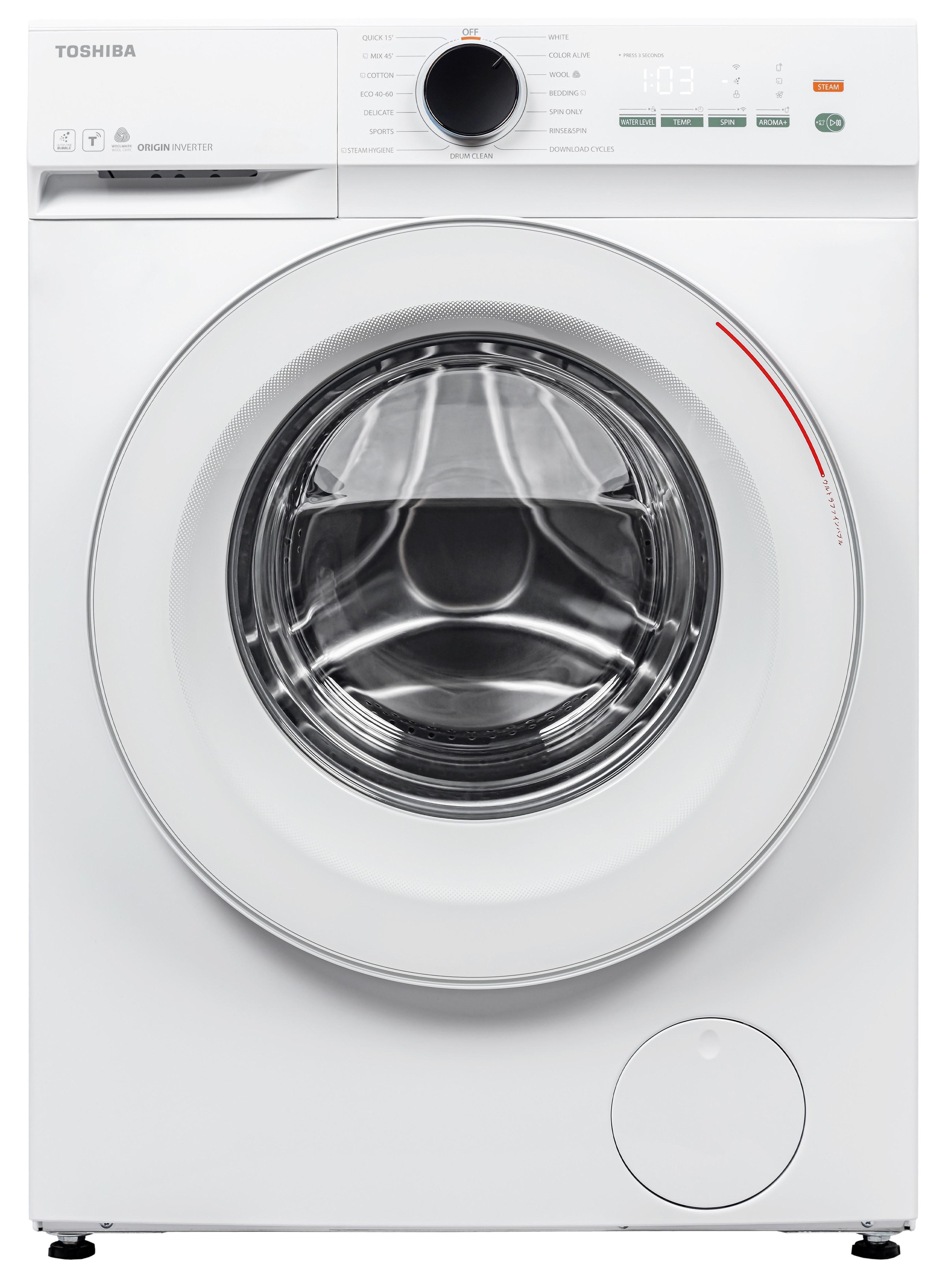 Пералня Toshiba TW-T21BU90UWBK(WW) , 1400 об./мин., 8.00 kg, A , Бял
