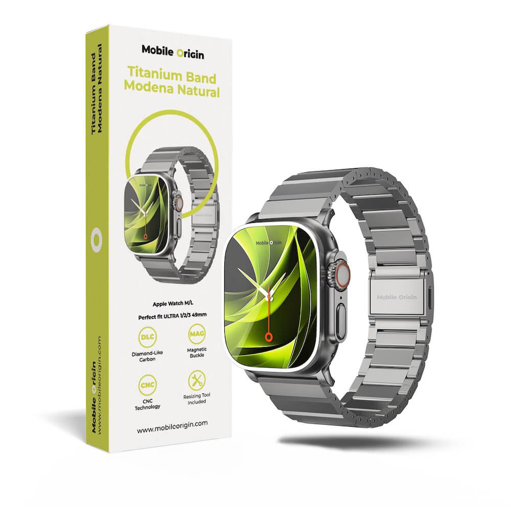 Титаниева каишка за Apple Watch 44мм, 45мм, 46мм, Ultra, Ultra 2, Ultra 3 49мм - Mobile Origin Modena Titanium Watch Band (сребрист) | JAR Computers Титаниева каишка за Apple Watch 44мм, 45мм, 46мм, Ultra, Ultra 2, Ultra 3 49мм - Mobile Origin Modena Titanium Watch Band (сребрист)