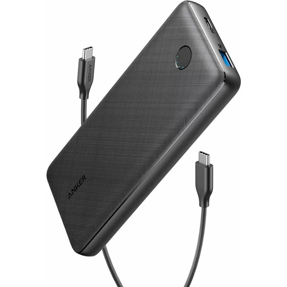 Anker PowerCore Essential 20000 mAh PD с PowerIQ технология - преносима външна батерия с USB-C и USB изход и технология за бързо зареждане (черен)