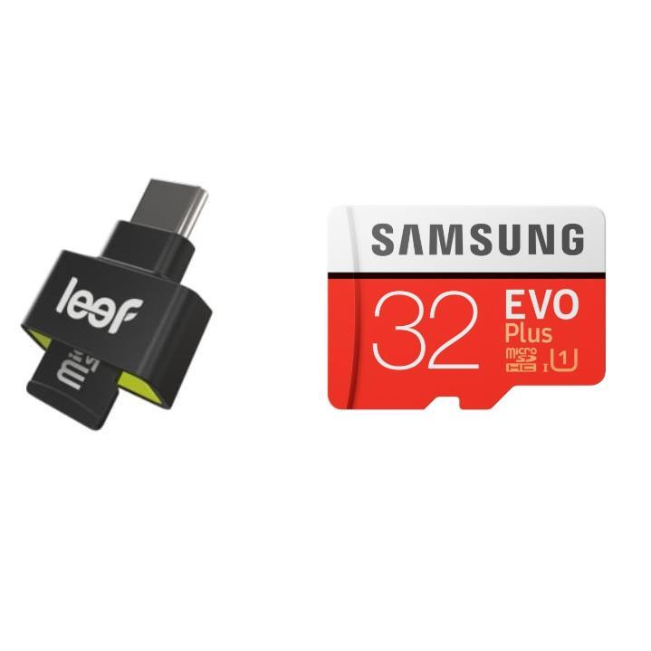 Четец за microSD карти + MicroSD 32GB устройства с USB-C - Leef Access-C microSD Card Reader + Samsung MicroSD 32GB EVO Plus UHS-I (U3) Memory Card | JAR Computers Четец за microSD карти + MicroSD 32GB устройства с USB-C - Leef Access-C microSD Card Reader + Samsung MicroSD 32GB EVO Plus UHS-I (U3) Memory Card