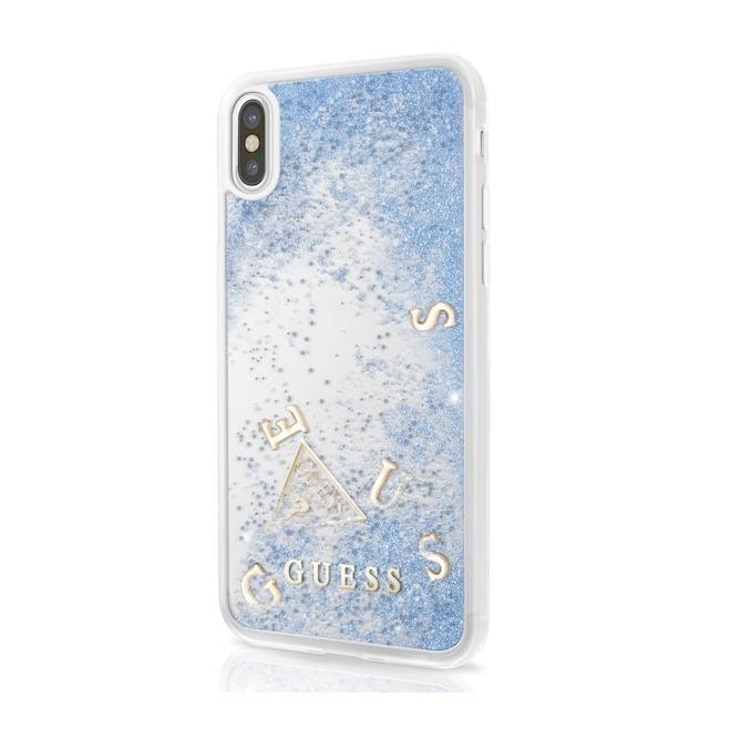 Дизайнерски кейс с висока защита за iPhone XS, iPhone X - Guess Glitter Hard Case (син) | JAR Computers Дизайнерски кейс с висока защита за iPhone XS, iPhone X - Guess Glitter Hard Case (син)