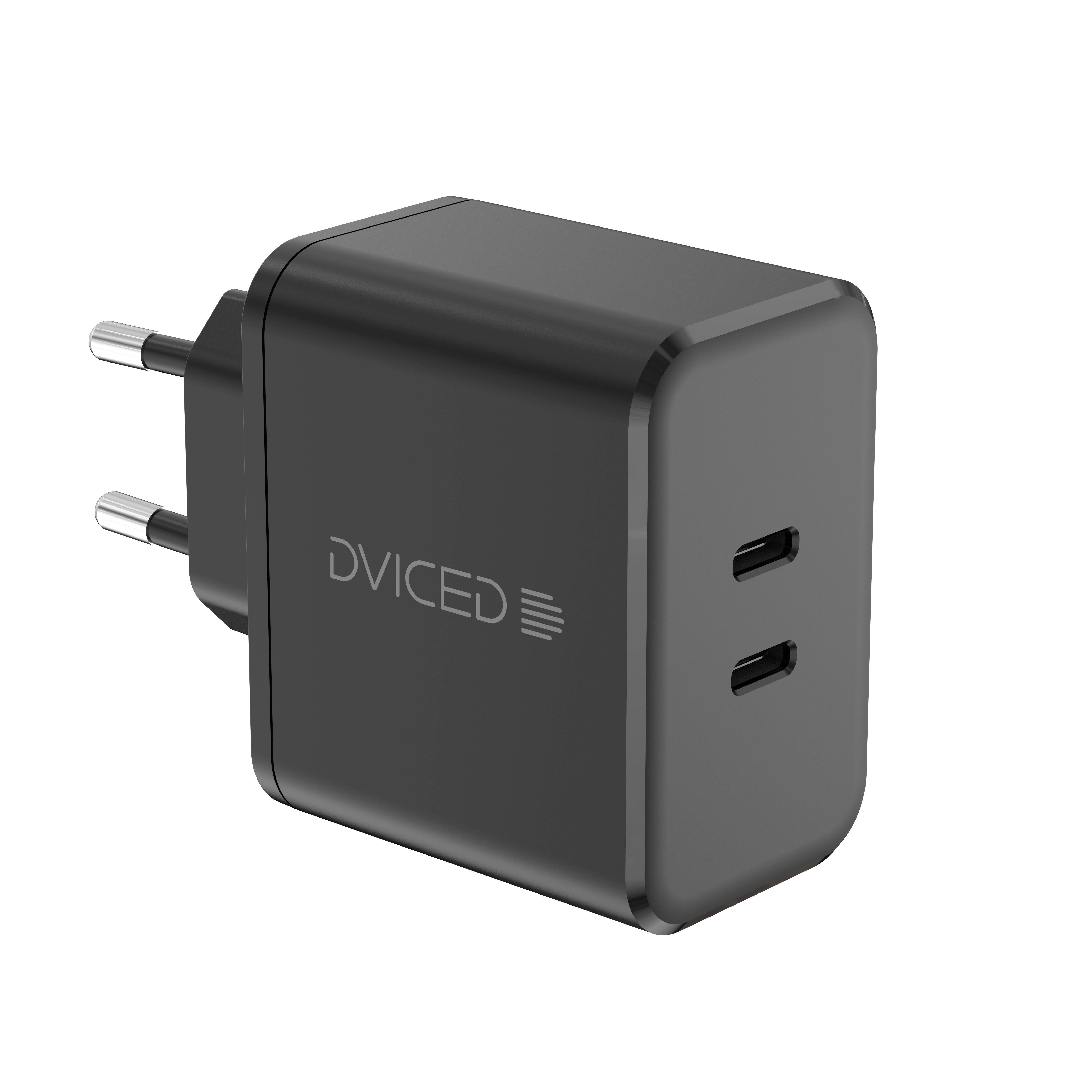 Dviced Wall charger 65W GaN 2 USB-C 1 USB-A EU - Black | JAR Computers Dviced Wall charger 65W GaN 2 USB-C 1 USB-A EU - Black