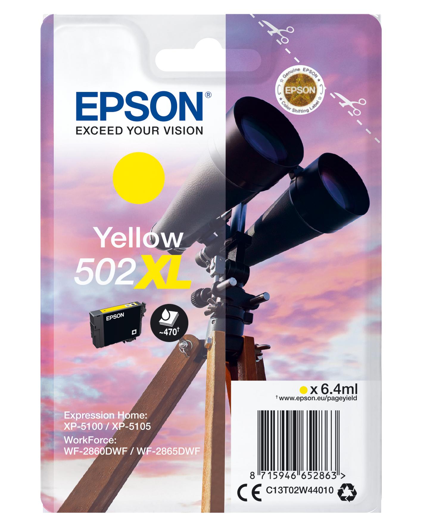Глава за Epson Expression Home XP5100 Series - Ink - /502XL/ / C13T02W44010 - Yellow - PN C13T02W44010 | JAR Computers Глава за Epson Expression Home XP5100 Series - Ink - /502XL/ / C13T02W44010 - Yellow - PN C13T02W44010