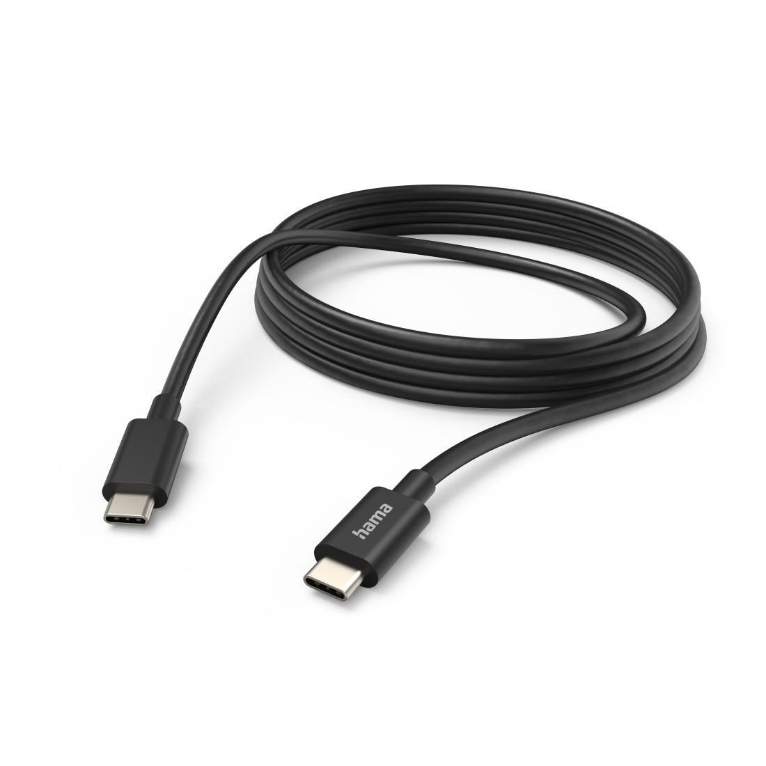 Hama Кабел за зареждане, USB-C - USB-C, 3 м, черен | JAR Computers Hama Кабел за зареждане, USB-C - USB-C, 3 м, черен