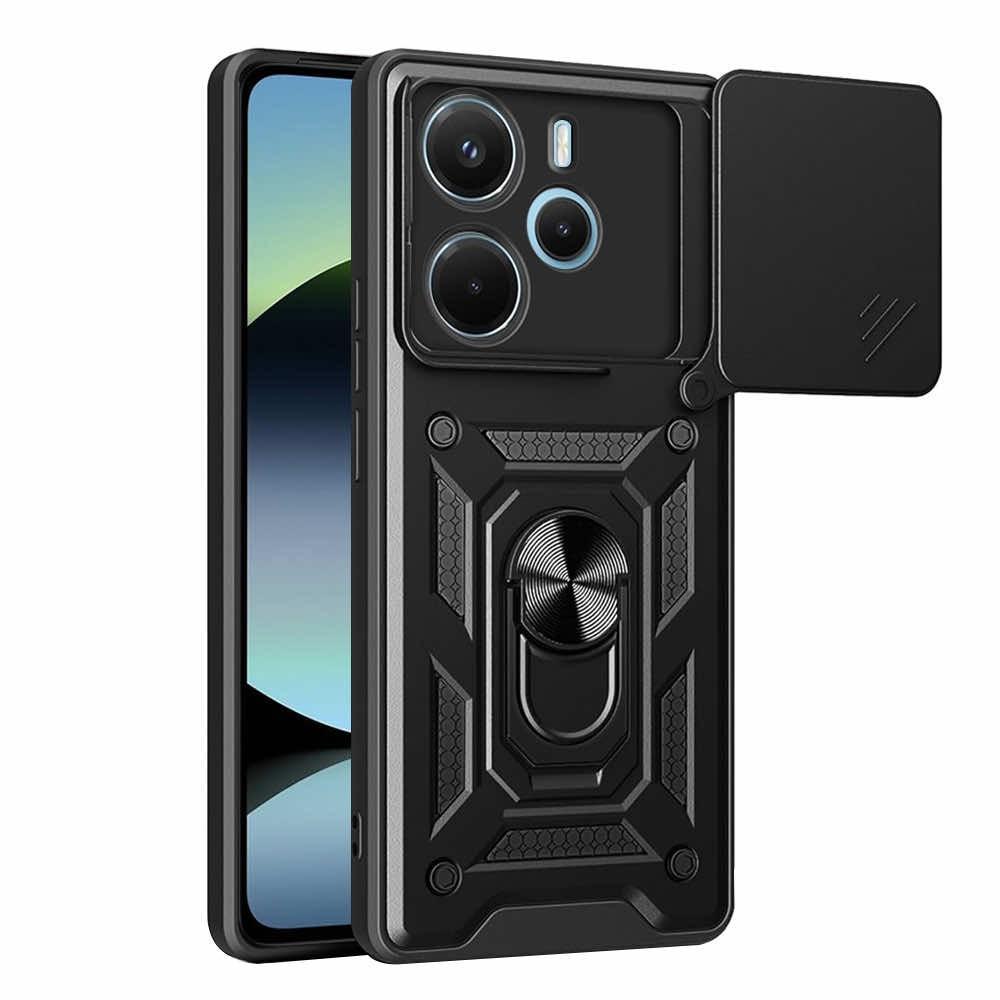Хибриден удароустойчив кейс с пръстен против изпускане за Xiaomi Redmi Note 14 4G (черен) - Techsuit CamShield Case | JAR Computers Хибриден удароустойчив кейс с пръстен против изпускане за Xiaomi Redmi Note 14 4G (черен) - Techsuit CamShield Case