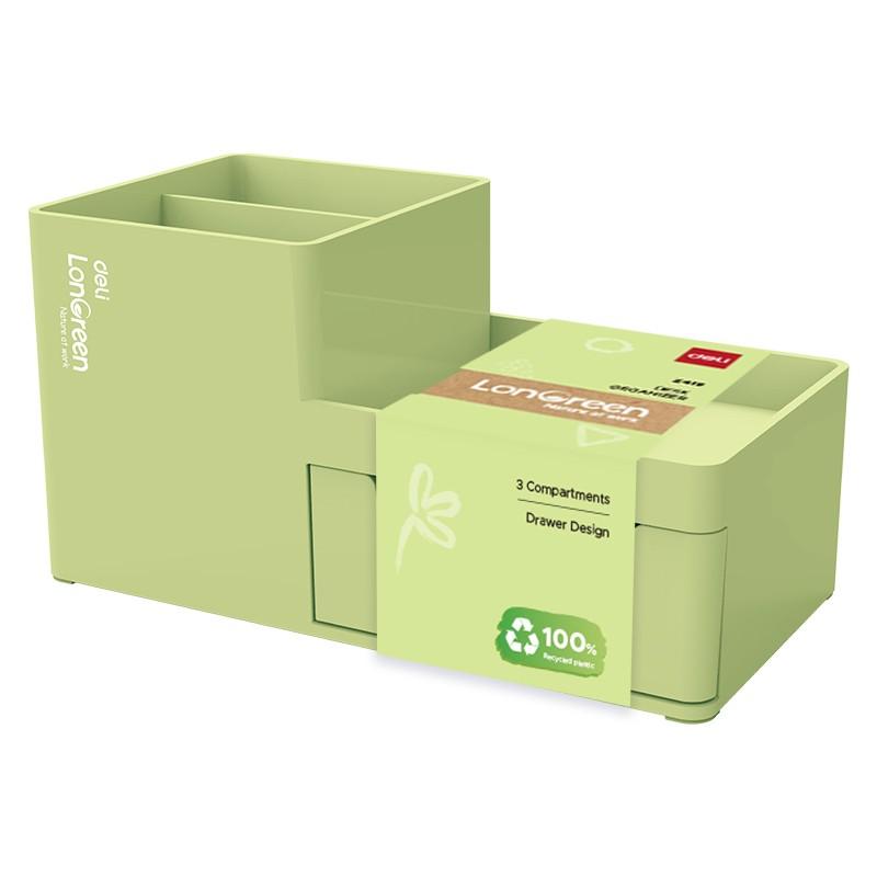 Органайзер за бюро Deli LonGreen, EZ419, 4 отделения, 172х88х90 мм, зелен | JAR Computers Органайзер за бюро Deli LonGreen, EZ419, 4 отделения, 172х88х90 мм, зелен