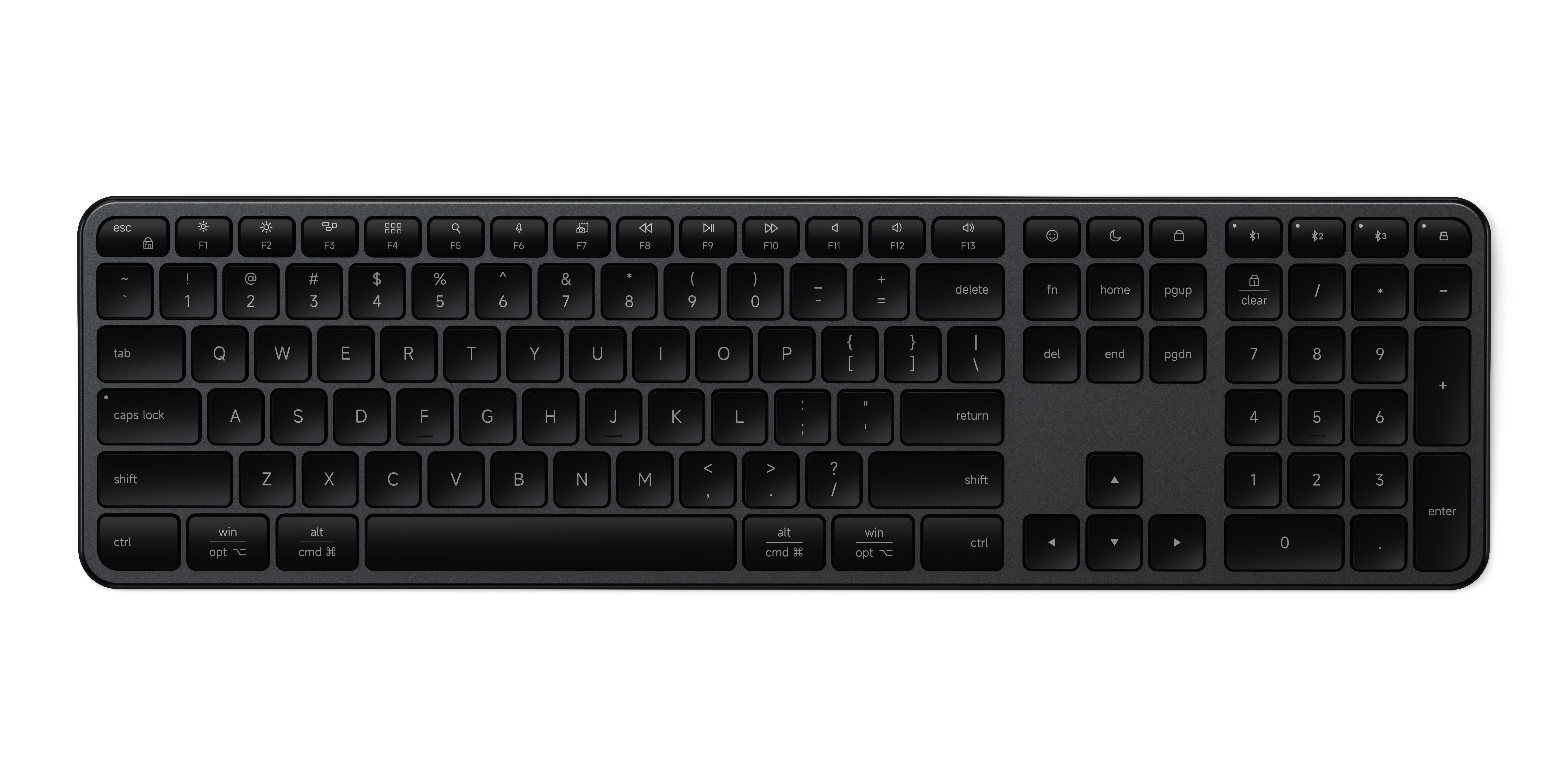 Satechi Slim EX3 Wireless Keyboard - US English - Space Black | JAR Computers Satechi Slim EX3 Wireless Keyboard - US English - Space Black