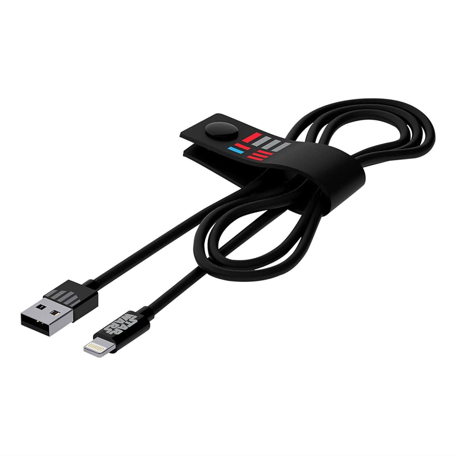 Сертифициран Lightning кабел за iPhone, iPad и iPod с Lightning (120 см) - USB Tribe Star Wars Darth Vader Lightning Cable | JAR Computers Сертифициран Lightning кабел за iPhone, iPad и iPod с Lightning (120 см) - USB Tribe Star Wars Darth Vader Lightning Cable