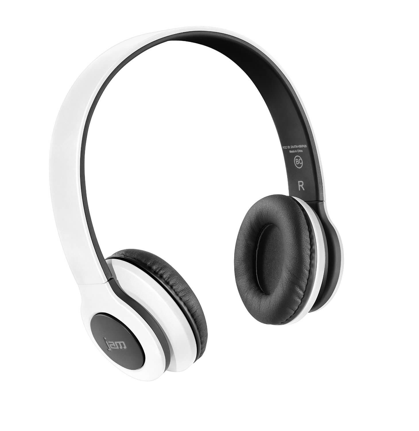 Безжични блутут слушалки с микрофон за мобилни устройства - JAM Transit Wireless Headphones HX-HP420WT (бял) | JAR Computers Безжични блутут слушалки с микрофон за мобилни устройства - JAM Transit Wireless Headphones HX-HP420WT (бял)