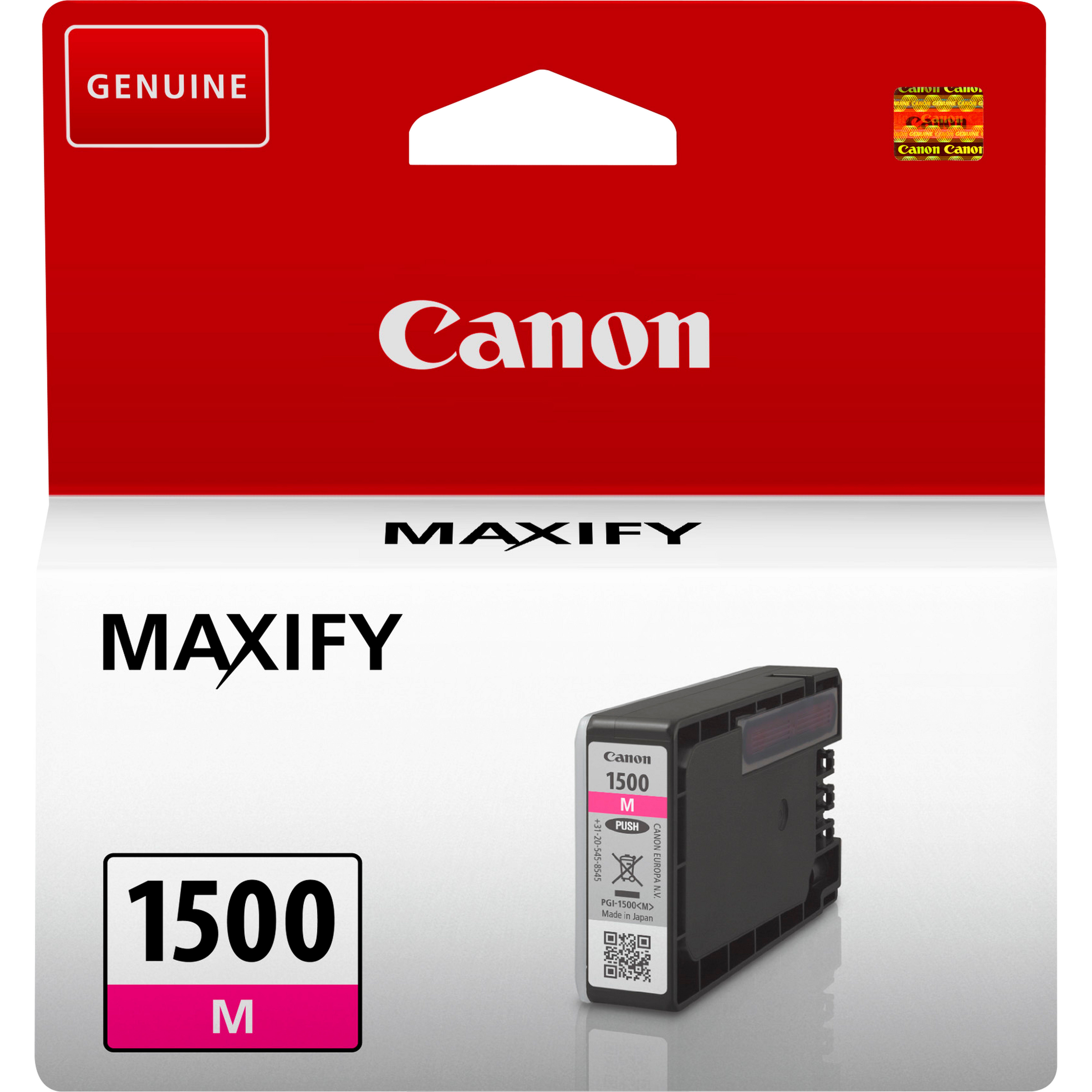 Глава за Canon Maxify MB2000/MB2100/MB2300/MB2700 Series - Ink - /1500/ - PGI1500M (PGI-1500M) / 9230B001 - Magenta - PN 9230B001 | JAR Computers Глава за Canon Maxify MB2000/MB2100/MB2300/MB2700 Series - Ink - /1500/ - PGI1500M (PGI-1500M) / 9230B001 - Magenta - PN 9230B001
