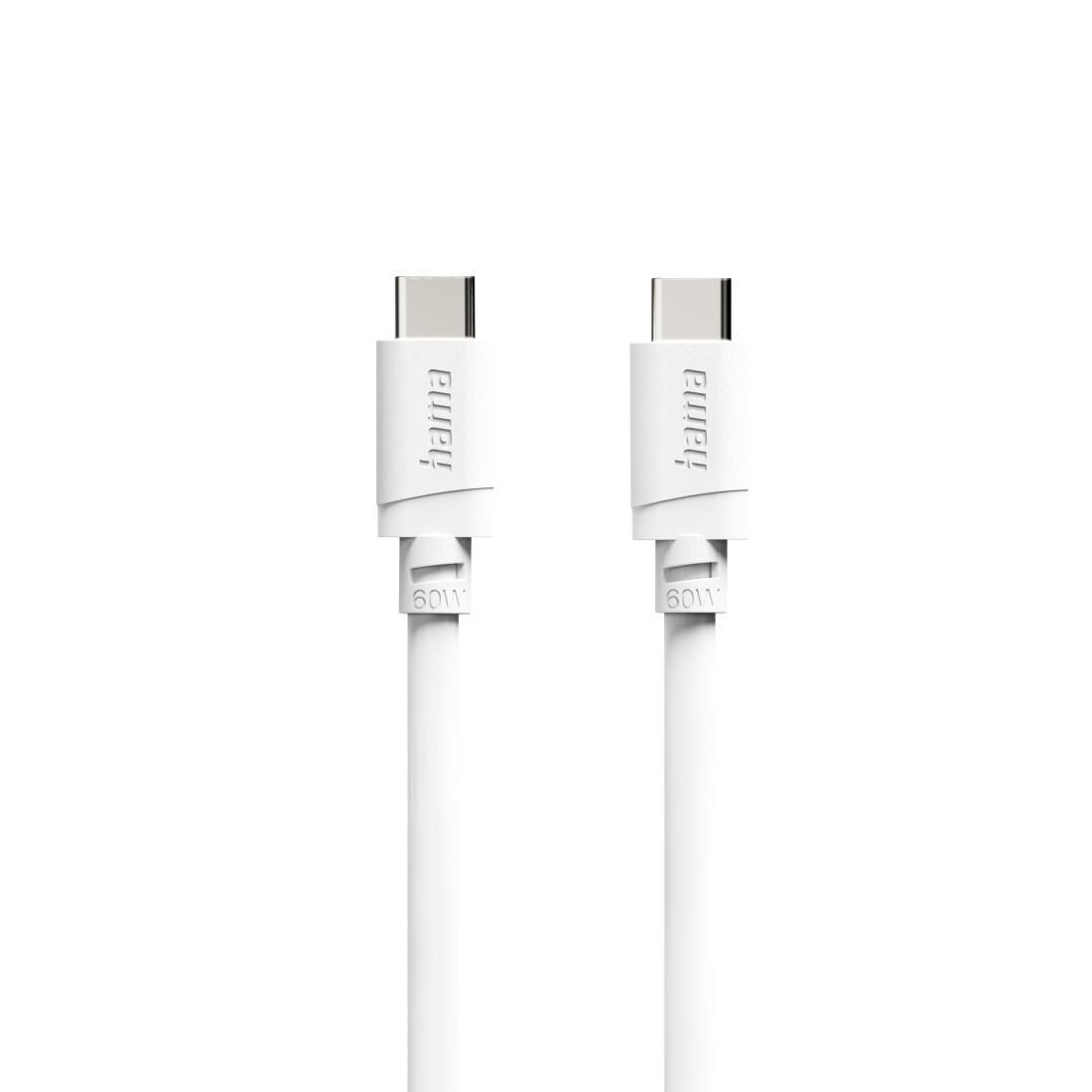 HAMA Кабел USB-C - USB-C, 60W, 2 м, бял