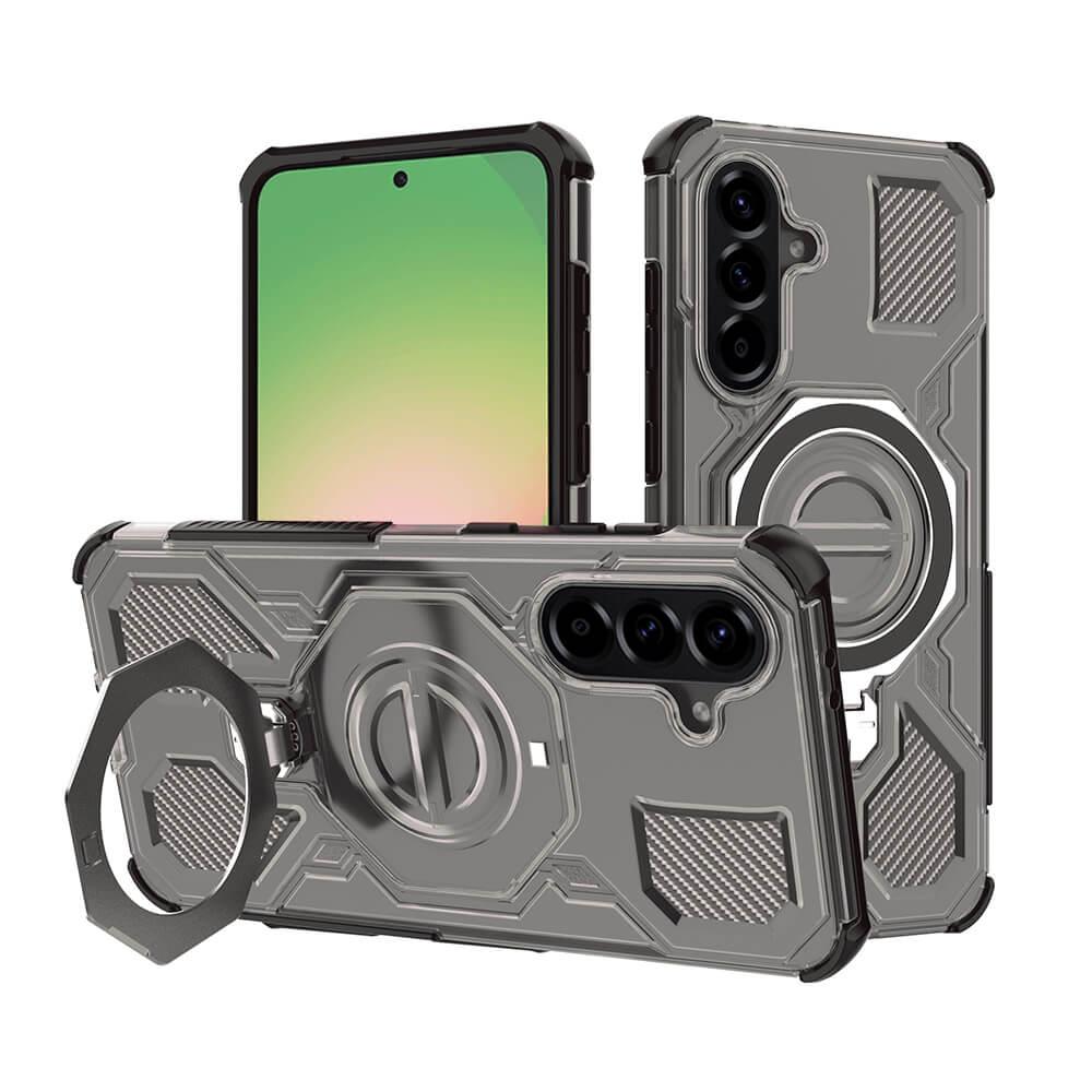 Хибриден удароустойчив кейс с вградена поставка за Samsung Galaxy A56 5G - Techsuit Carbon Shield Pro Hybrid Case (тъмносив-черен) | JAR Computers Хибриден удароустойчив кейс с вградена поставка за Samsung Galaxy A56 5G - Techsuit Carbon Shield Pro Hybrid Case (тъмносив-черен)