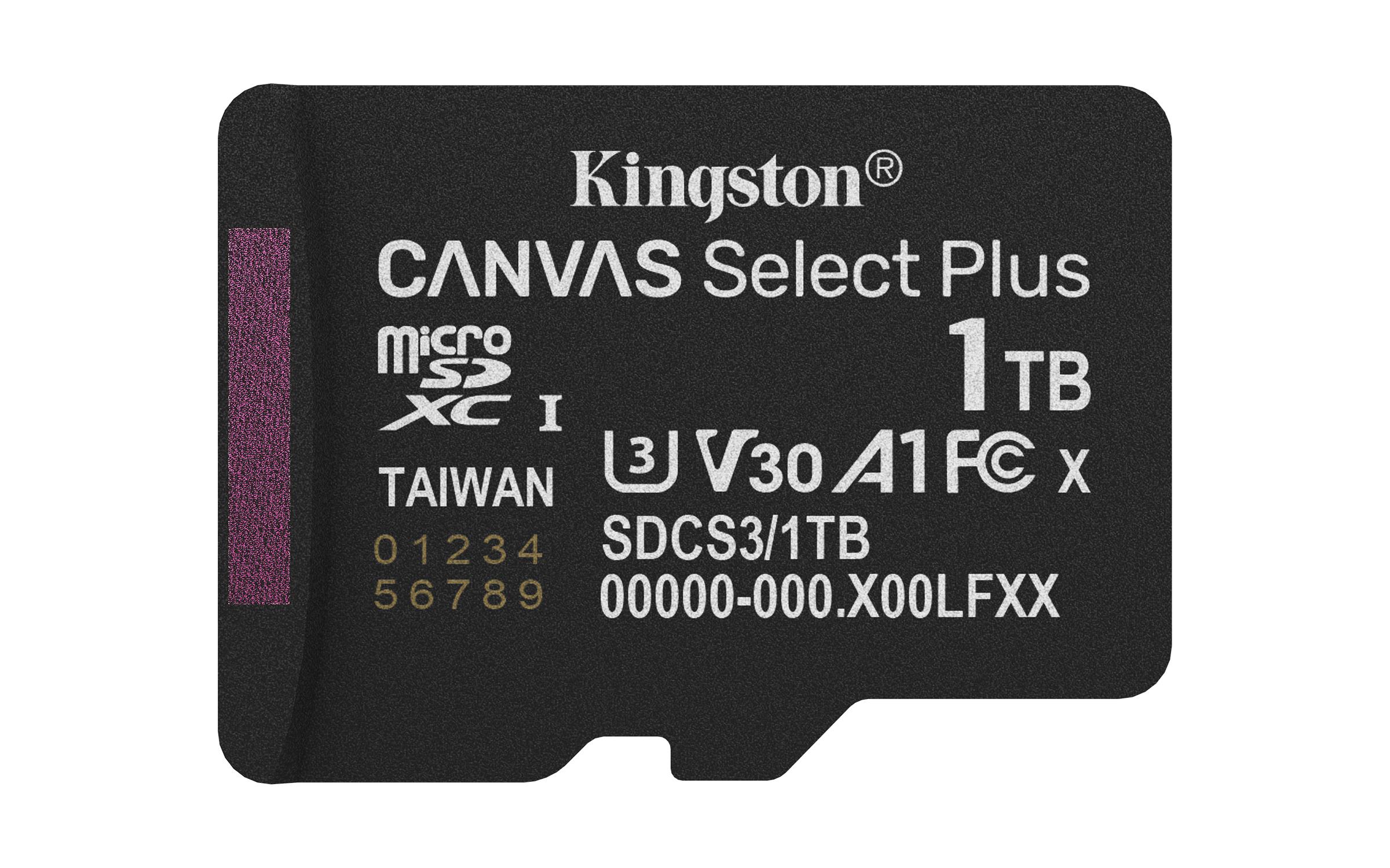 Kingston Technology Canvas Select Plus Gen3 1 TB MicroSDXC UHS-I Клас 10