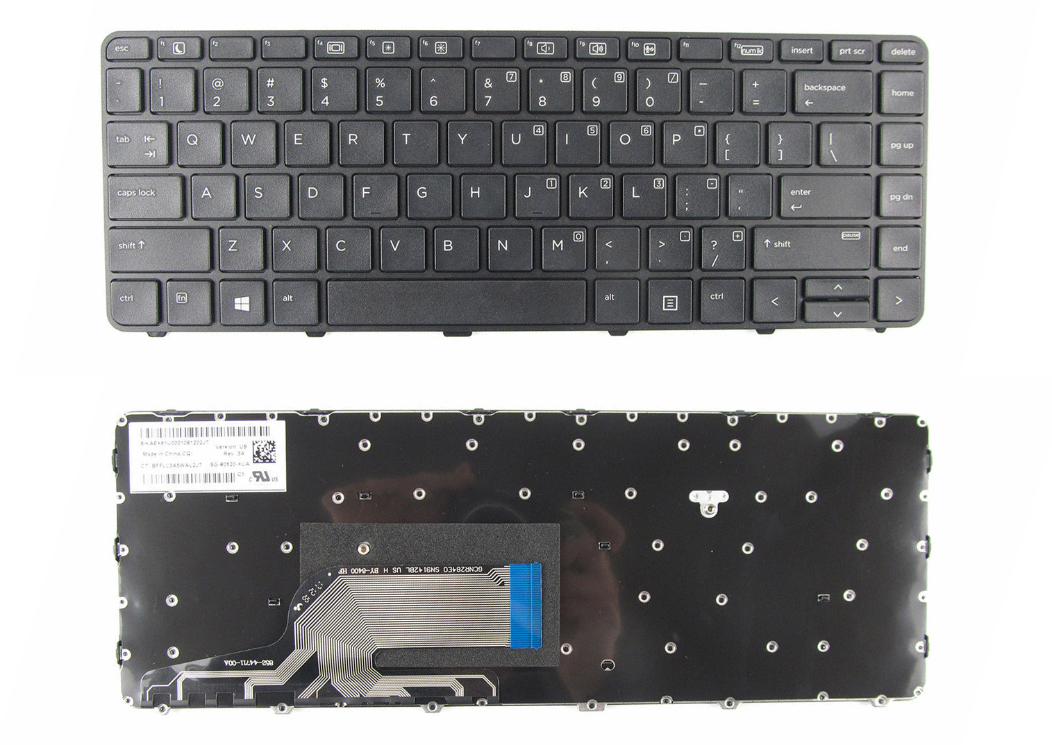 Клавиатура за лаптоп HP 430 G3 430 G4 440 G3 440 G4 445 G3 Черна с Черна Рамка / Black Frame Black