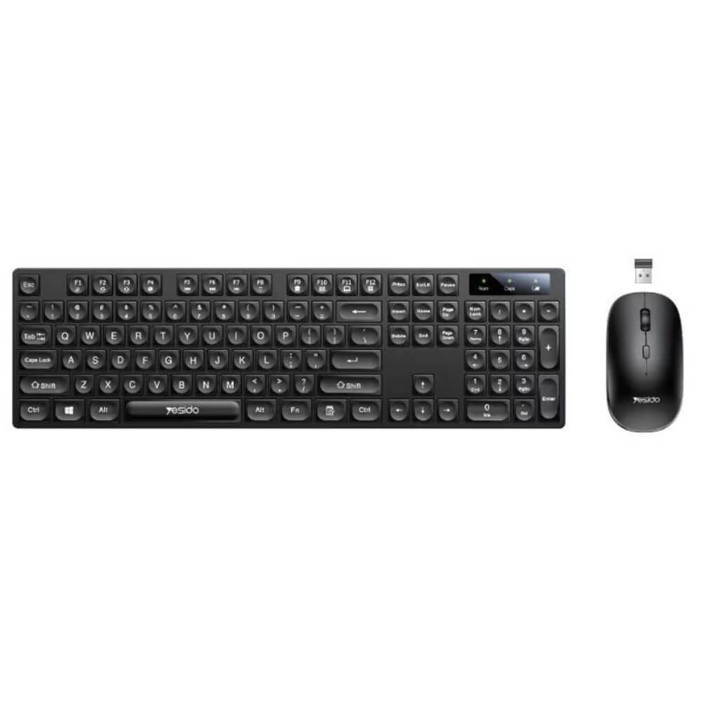 Комплект безжични клавиатура и мишка - Yesido KB42 Wireless Keyboard and Mouse Set 2.4 GHz (черен) | JAR Computers Комплект безжични клавиатура и мишка - Yesido KB42 Wireless Keyboard and Mouse Set 2.4 GHz (черен)