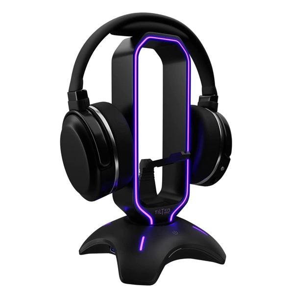 Мултифункционална поставка за слушалки с USB изходи - Tilted Nation RGB Headset Stand and USB Hub (черен) | JAR Computers Мултифункционална поставка за слушалки с USB изходи - Tilted Nation RGB Headset Stand and USB Hub (черен)