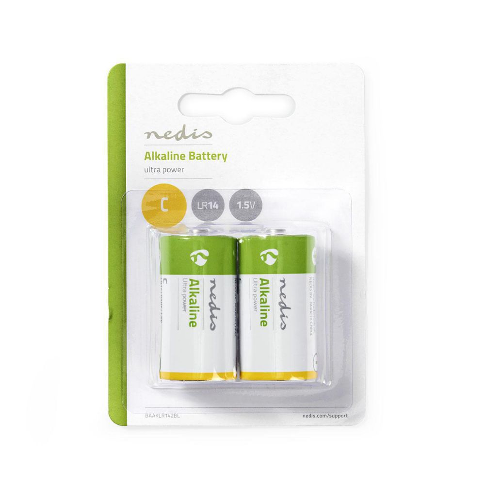 Nedis Alkaline Batteries C 1.5V 2pcs CLR14 (BAAKLR142BL) (NEDBAAKLR142BL)