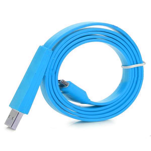 Плосък кабел за iPhone, iPad и iPod - Flat USB Cable (син) | JAR Computers Плосък кабел за iPhone, iPad и iPod - Flat USB Cable (син)
