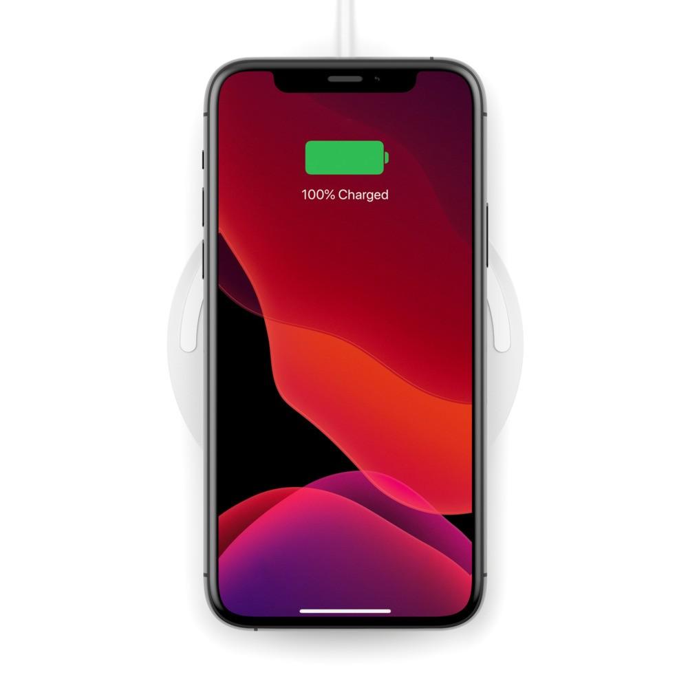 Поставка (пад) за безжично зареждане за Apple, Samsung, LG, Sony и други QI съвместими устройства - Belkin Boost Charge Wireless Charging Pad 10W (бял) | JAR Computers Поставка (пад) за безжично зареждане за Apple, Samsung, LG, Sony и други QI съвместими устройства - Belkin Boost Charge Wireless Charging Pad 10W (бял)