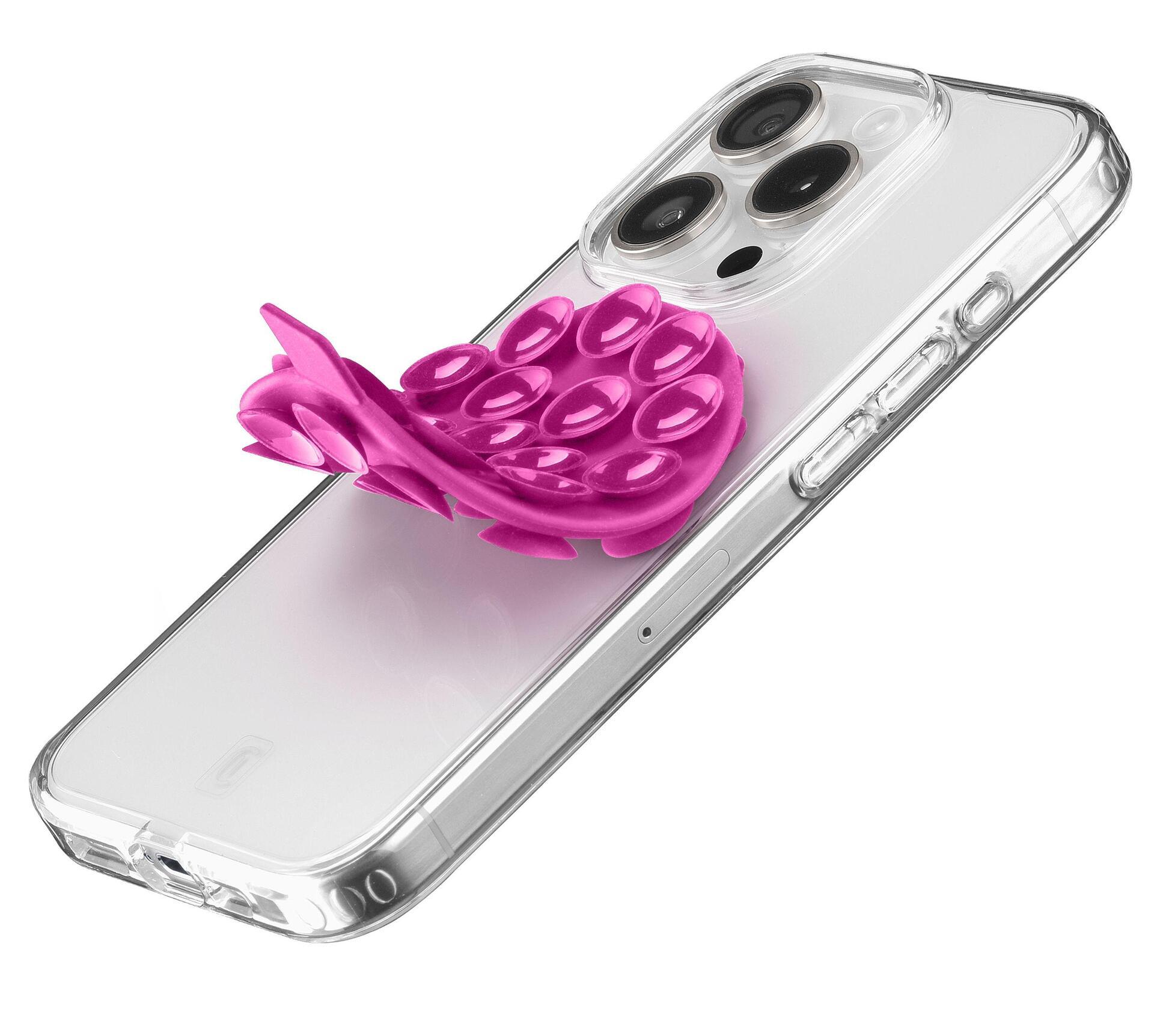 Селфи двойна стойка с вендуза за смартфон BUBBLE розова | JAR Computers Селфи двойна стойка с вендуза за смартфон BUBBLE розова