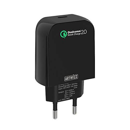 Захранване за ел. мрежа с USB-C изход и технология бързо зареждане - Artwizz PowerPlug USB-C Qualcom Quickcharge 15W Pro (черен) | JAR Computers Захранване за ел. мрежа с USB-C изход и технология бързо зареждане - Artwizz PowerPlug USB-C Qualcom Quickcharge 15W Pro (черен)