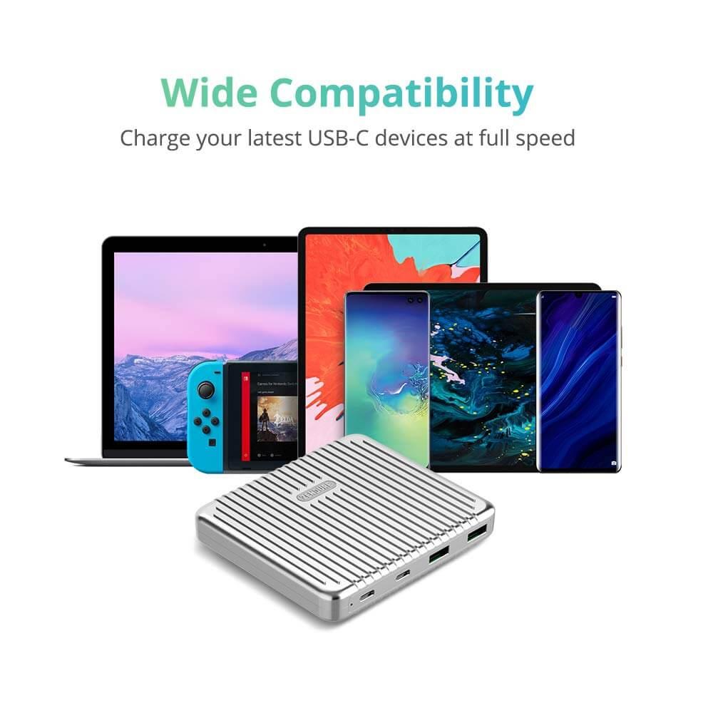 Захранване за ел. мрежа за лаптопи, смартфони и таблети с 2xUSB-A и 2xUSB-C изходи с технология за бързо зарежданe - Zendure SuperPort 4 Desktop Charger With Dual PD 100W (сребрист) | JAR Computers Захранване за ел. мрежа за лаптопи, смартфони и таблети с 2xUSB-A и 2xUSB-C изходи с технология за бързо зарежданe - Zendure SuperPort 4 Desktop Charger With Dual PD 100W (сребрист)