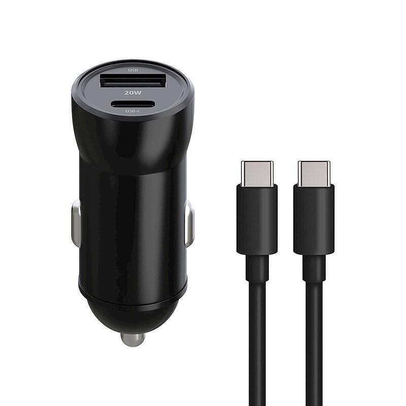 Зарядно 12V PD, USB, USB-C + кабел USB-C USB-C 20W Maxlife, черно | JAR Computers Зарядно 12V PD, USB, USB-C + кабел USB-C USB-C 20W Maxlife, черно