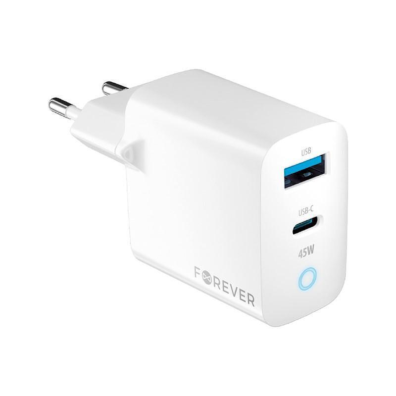 Зарядно Forever 220V TC-06-45AC GaN USB, USB-C 45W бяло