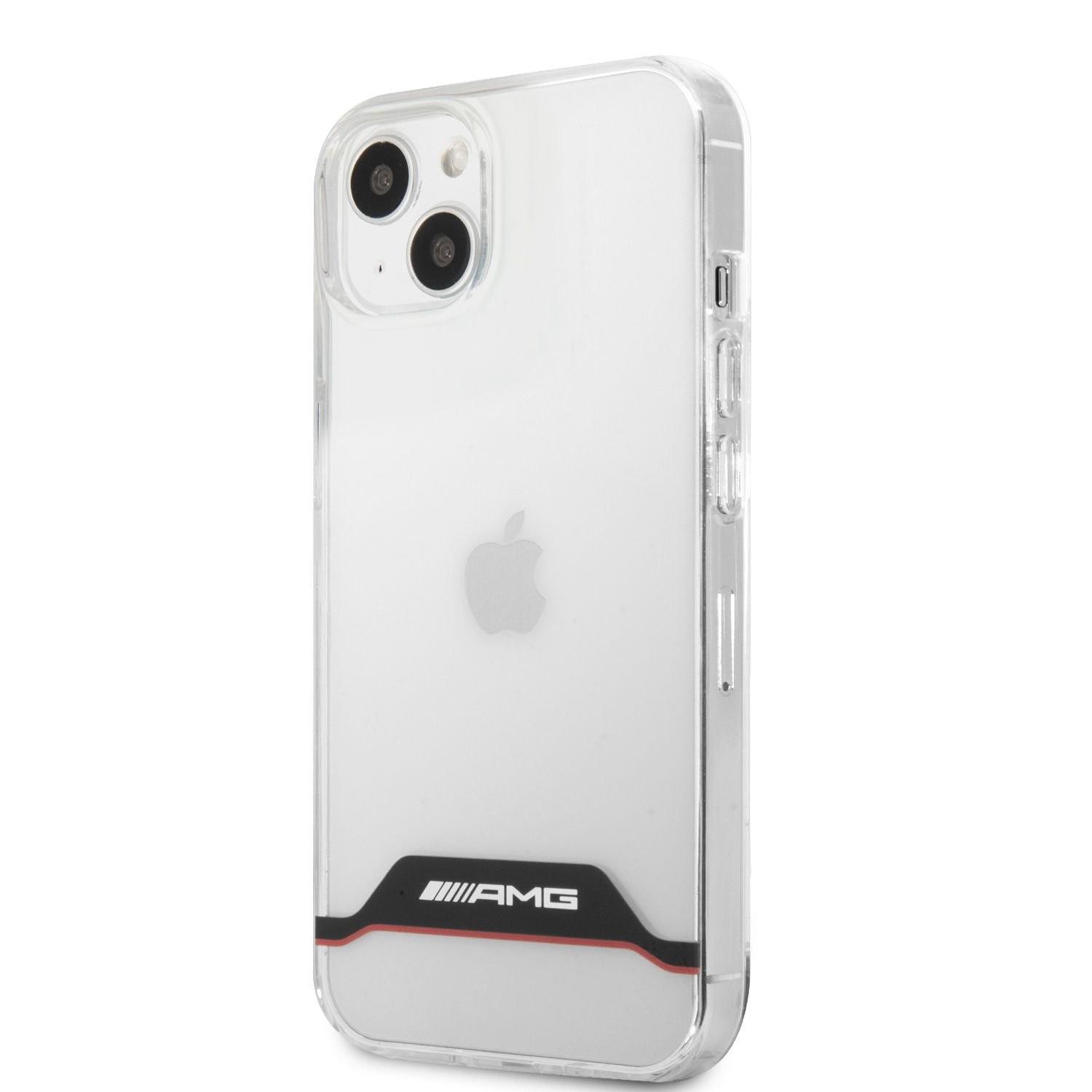 Дизайнерски кейс с висока защита за iPhone 13 - AMG Red Stripes Hard Case (прозрачен) | JAR Computers Дизайнерски кейс с висока защита за iPhone 13 - AMG Red Stripes Hard Case (прозрачен)