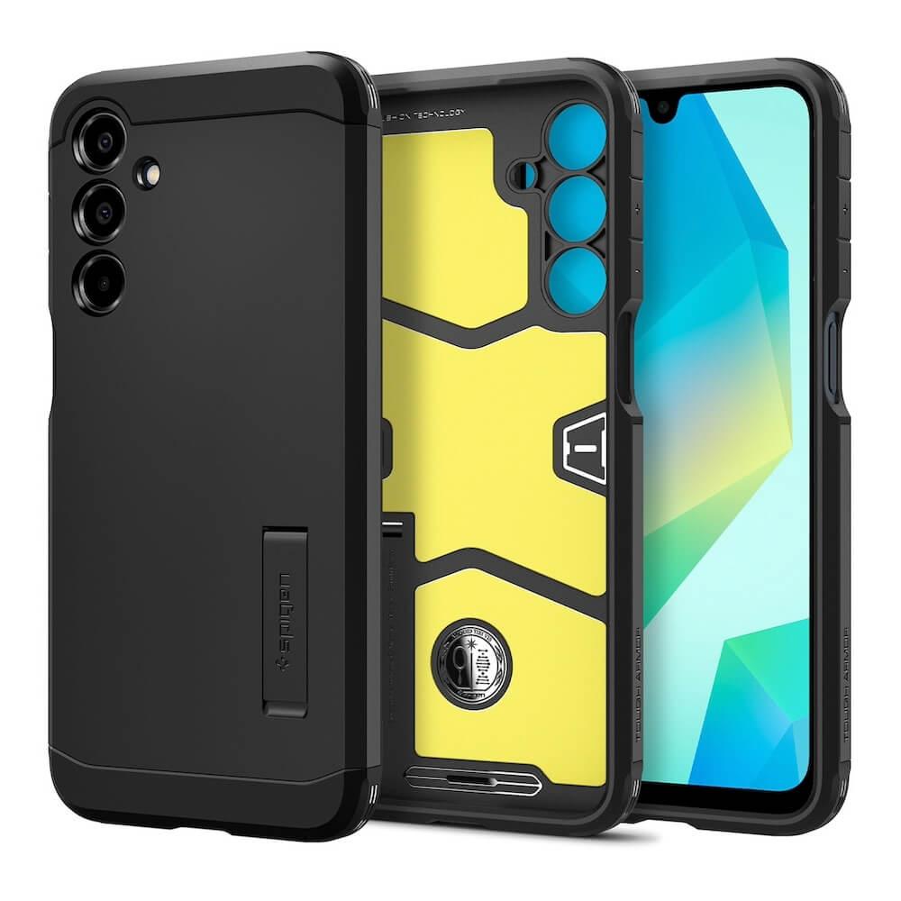 Хибриден кейс с най-висока степен на защита за Samsung Galaxy A16, Galaxy A16 5G - Spigen Tough Armor Case (черен) | JAR Computers Хибриден кейс с най-висока степен на защита за Samsung Galaxy A16, Galaxy A16 5G - Spigen Tough Armor Case (черен)