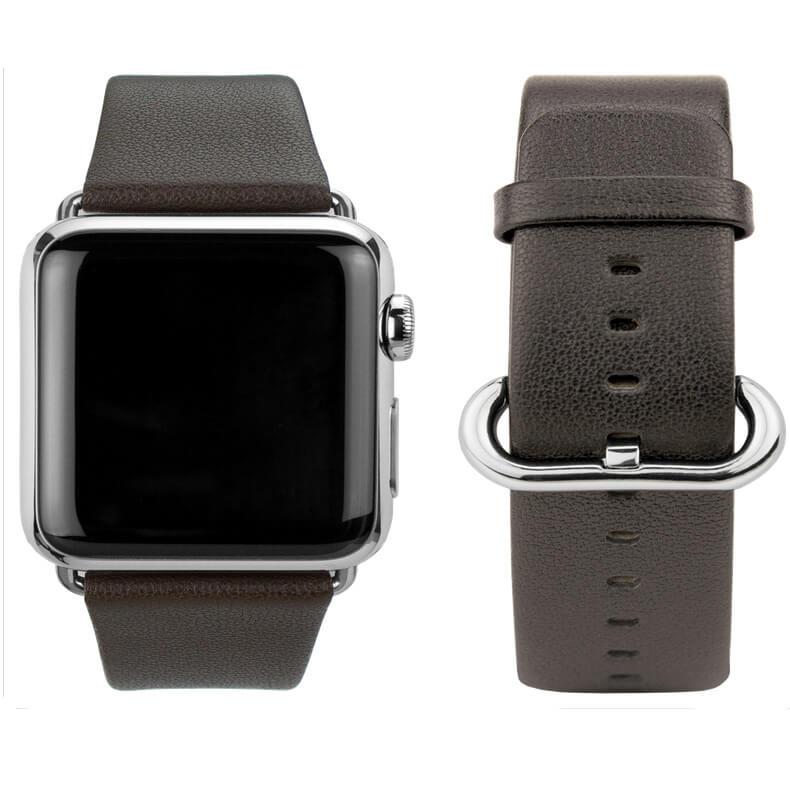 Класическа кожена каишка от естествена кожа за Apple Watch 38мм, 40мм - Caseual Leather Band (тъмнокафяв) | JAR Computers Класическа кожена каишка от естествена кожа за Apple Watch 38мм, 40мм - Caseual Leather Band (тъмнокафяв)