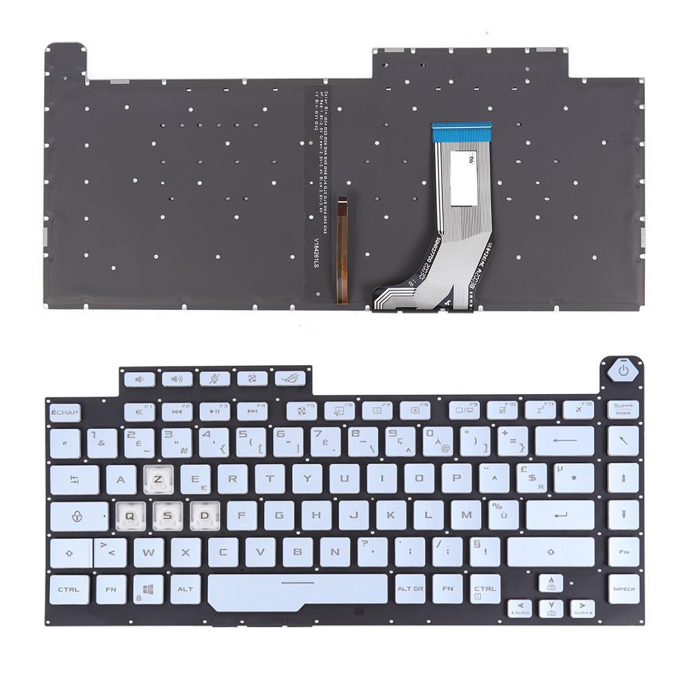 Клавиатура за лаптоп Asus ROG Strix G531GT G531GU G531GD Сребриста Без Рамка с Малък Ентър, С Подсветка | JAR Computers Клавиатура за лаптоп Asus ROG Strix G531GT G531GU G531GD Сребриста Без Рамка с Малък Ентър, С Подсветка