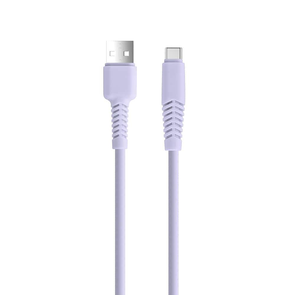 Setty кабел USB - USB-C 1.5 м, 2.1A светло лилав