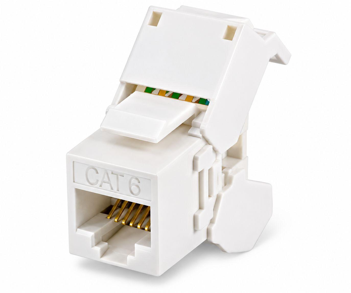 UTP Cat6a Keystone жак , Toolless , бял