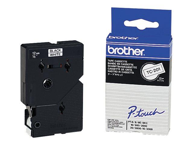 BROTHER P-Touch TC-201 black on white 12mm
