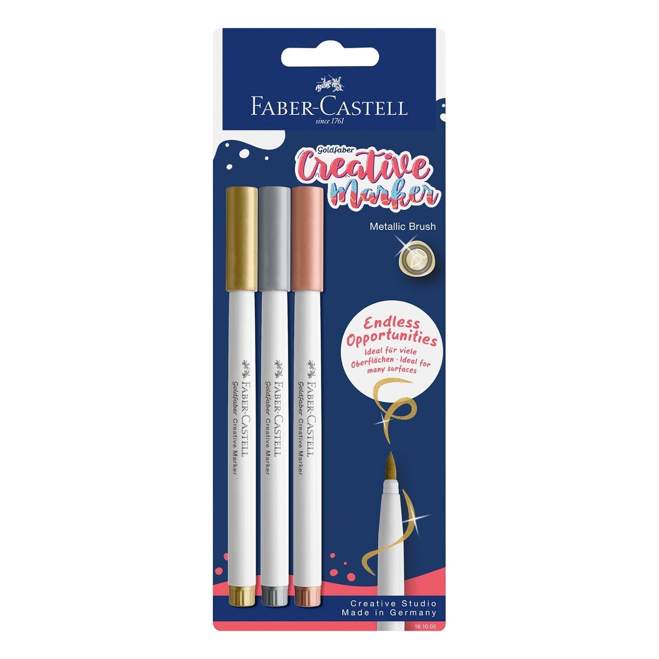 Faber-Castell Маркер-четка Creative, 3 цвята