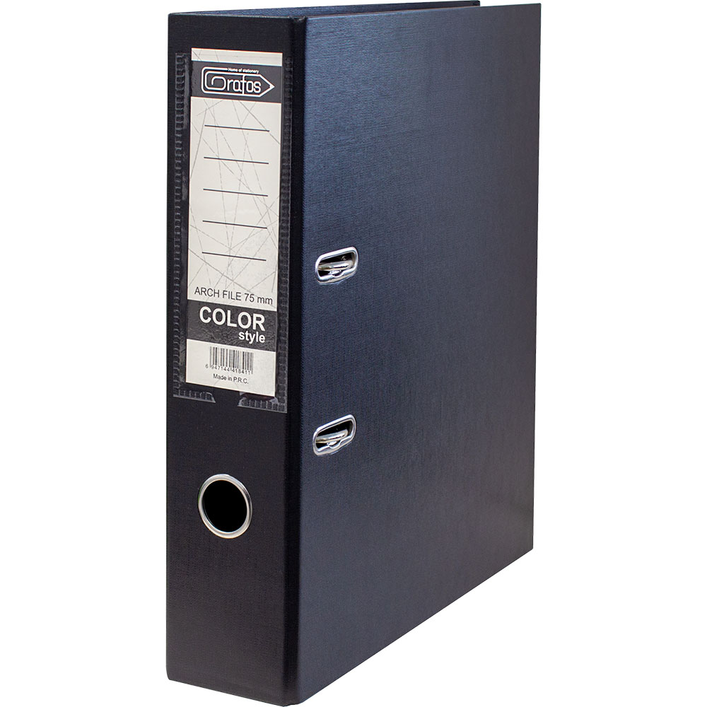 Класьор GRAFOS COLOR PP A4 8см черен | JAR Computers Класьор GRAFOS COLOR PP A4 8см черен