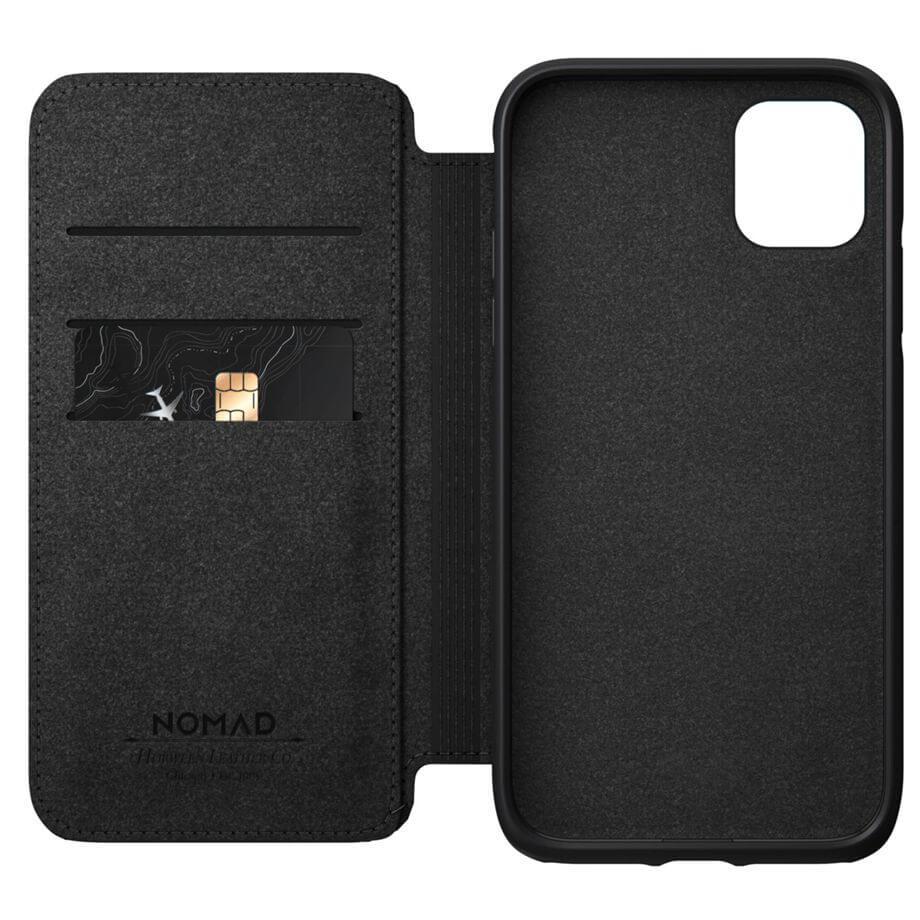 Кожен (естествена кожа) калъф, тип портфейл за iPhone 11 - Nomad Folio Leather Rugged Case (черен) | JAR Computers Кожен (естествена кожа) калъф, тип портфейл за iPhone 11 - Nomad Folio Leather Rugged Case (черен)