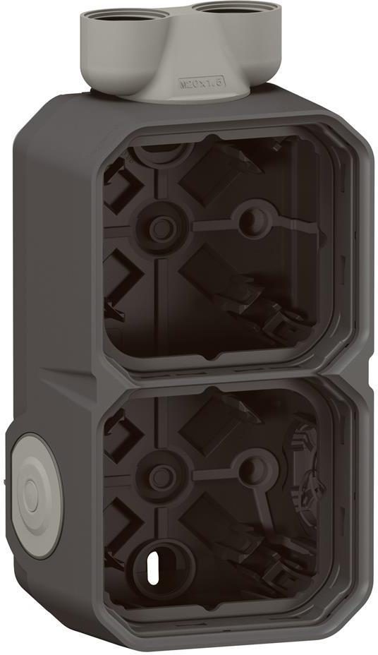 Кутия ДВОЙНА с 2х щуцер M20 за открит монтаж цвят Антрацит IP55 Plexo New Legrand | JAR Computers Кутия ДВОЙНА с 2х щуцер M20 за открит монтаж цвят Антрацит IP55 Plexo New Legrand