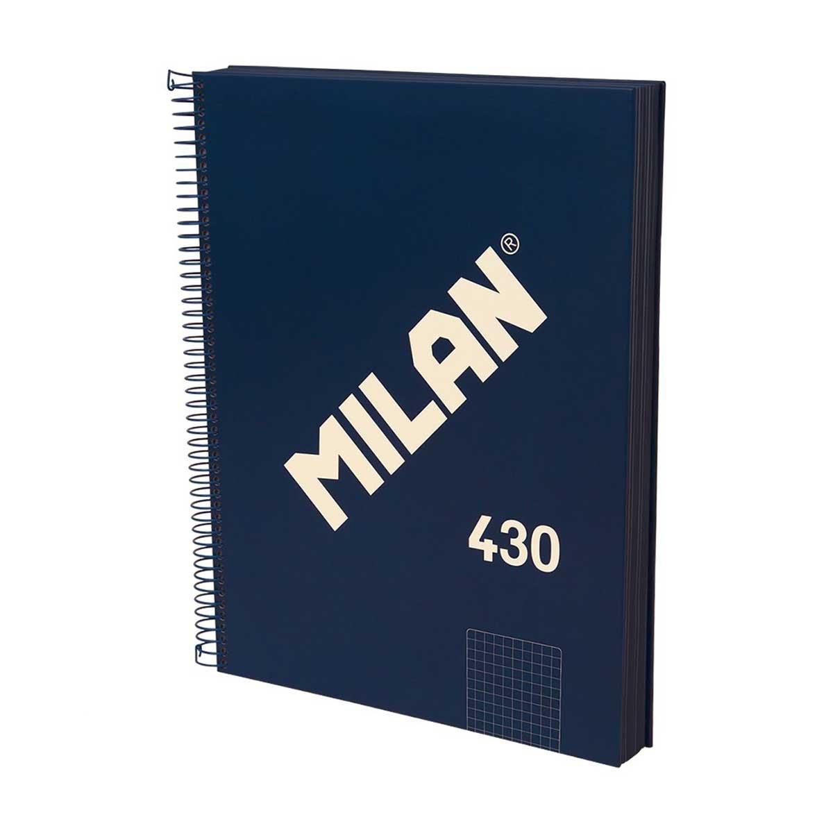 Milan Тетрадка 1918, А4, малки квадратчета, твърда корица, със спирала, 120 листа, тъмносиня | JAR Computers Milan Тетрадка 1918, А4, малки квадратчета, твърда корица, със спирала, 120 листа, тъмносиня