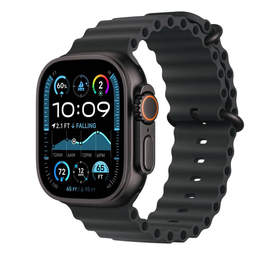 Оригинална флуороеластомерна каишка за Apple Watch Ultra, Ultra 2, Ultra 3 49мм - Apple Black Ocean Band (bulk) | JAR Computers Оригинална флуороеластомерна каишка за Apple Watch Ultra, Ultra 2, Ultra 3 49мм - Apple Black Ocean Band (bulk)