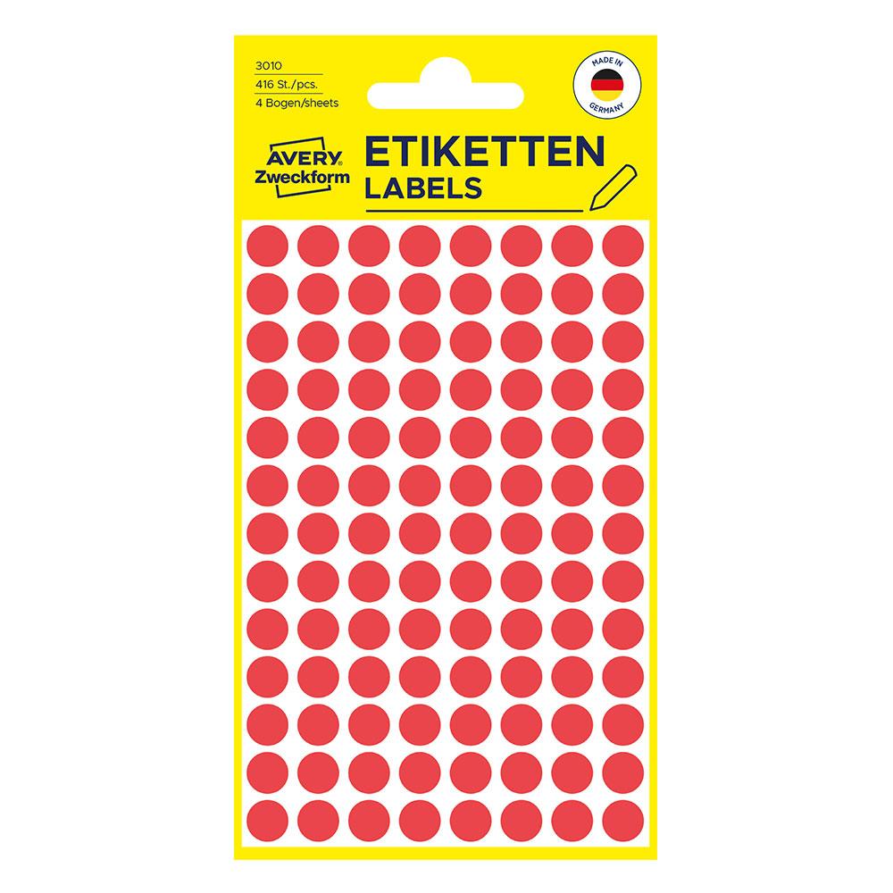 Самоз. кръгчета Avery ф8 червен 416бр