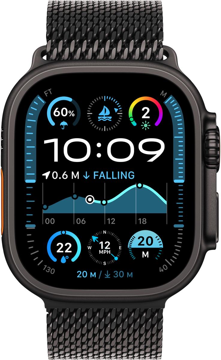 Смарт часовник Apple Wearable Watch Ultra 2 49mm Milanaise / MX5U3FD/A Black/Grey - PN MX5U3FD/A | JAR Computers Смарт часовник Apple Wearable Watch Ultra 2 49mm Milanaise / MX5U3FD/A Black/Grey - PN MX5U3FD/A